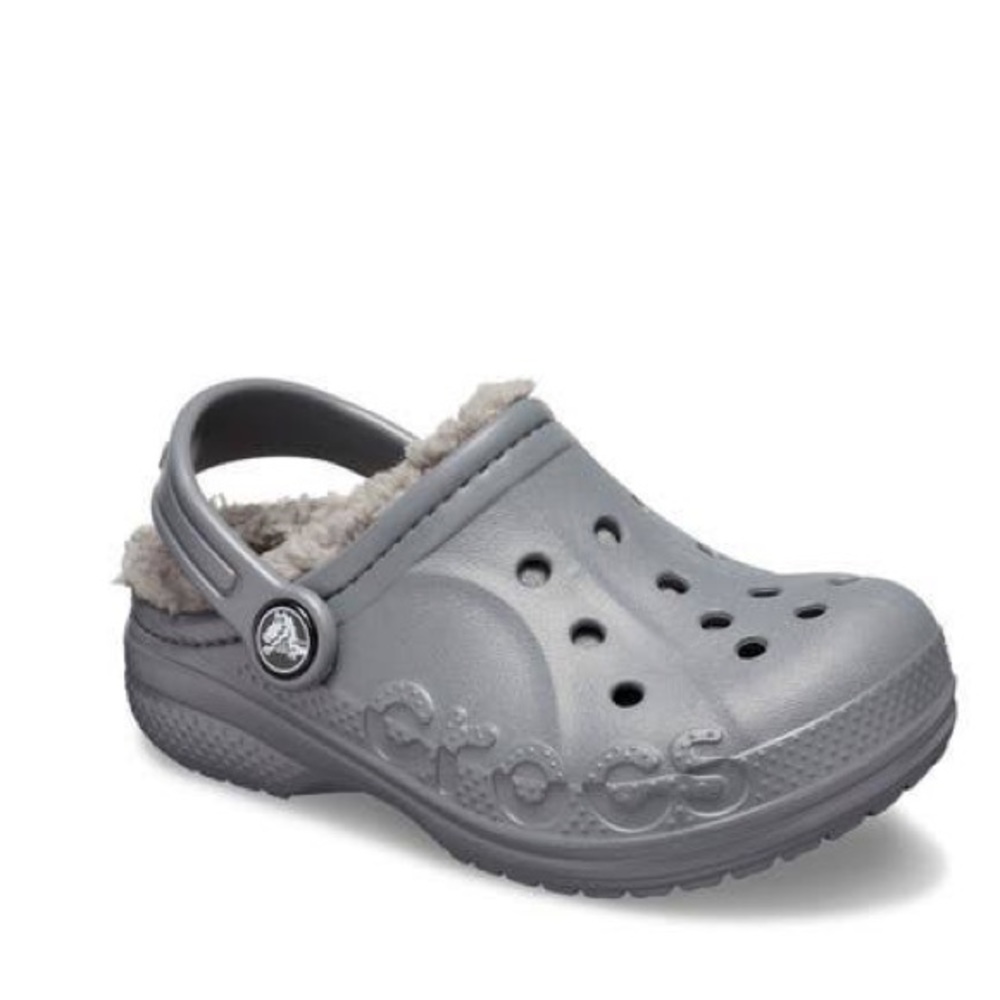 New Crocs Baya Lined Sherpa Fleece Clogs in Charcoal Size 6C